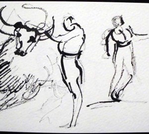 2011-montebello-sketchbook62-corrida-arles-9x14cm-worksonpaper-IMGP7628
