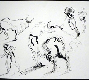 2011-montebello-sketchbook63-corrida-arles-24x32cm-worksonpaper-IMGP7656