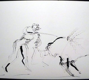 2011-montebello-sketchbook63-corrida-arles-24x32cm-worksonpaper-IMGP7667