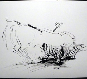 2011-montebello-sketchbook63-corrida-arles-24x32cm-worksonpaper-IMGP7670